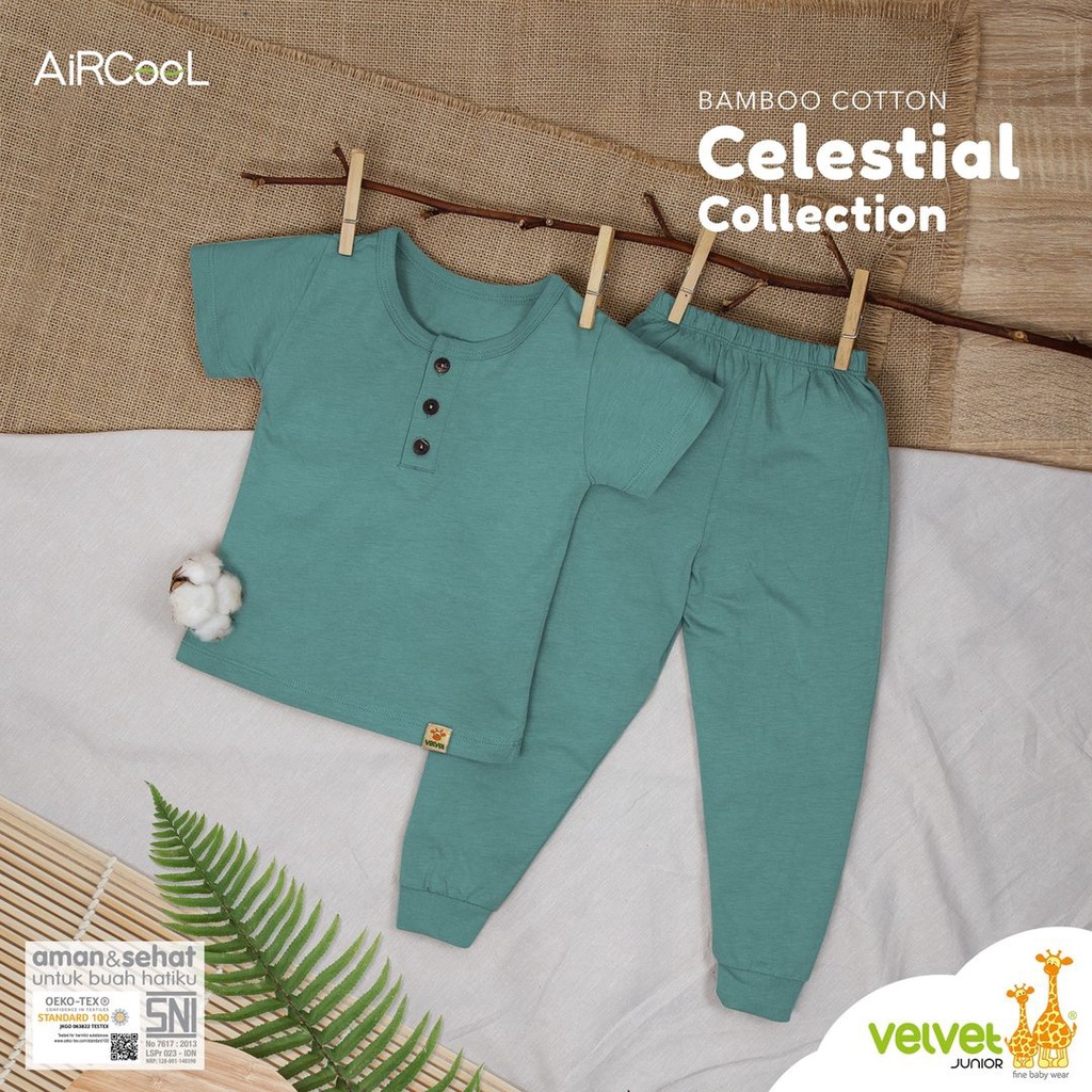 Velvet Bamboo Cotton Celestial Collection Setelan Pendek Panjang Random Warna - CC-036C4