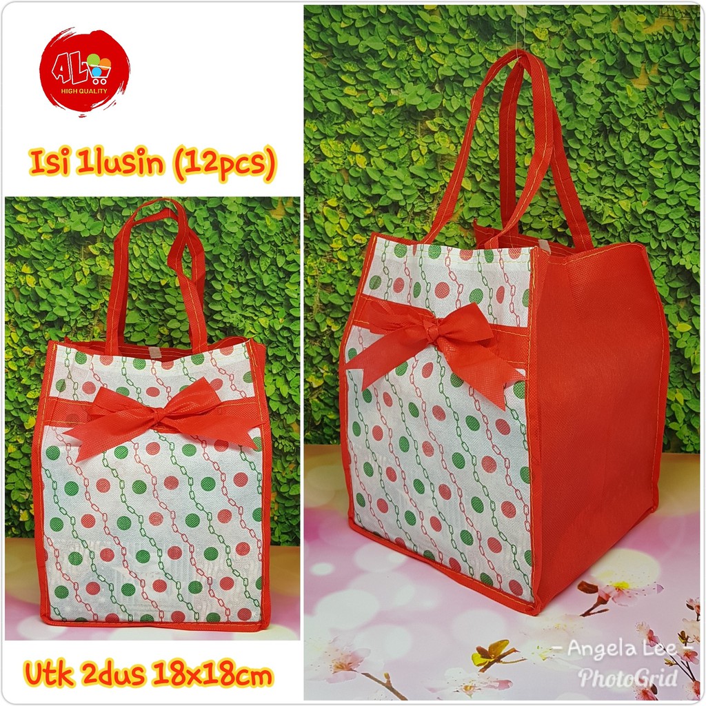 12bh Tas kain pita untuk dus box makanan goodie bag 12bh Tas kain pita untuk dus box makanan goodie bag