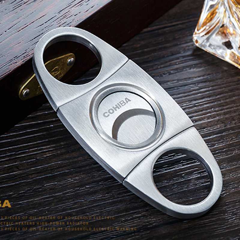 KNIFEZER Pemotong Cerutu Cigar Cutter Double Blade - EC-50A-Silver