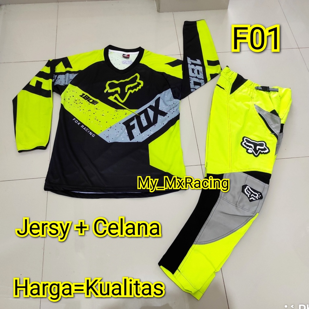 jersy cross trail baju offroad printing satu set jersey + celana cross celana cross offroad kualitas premium