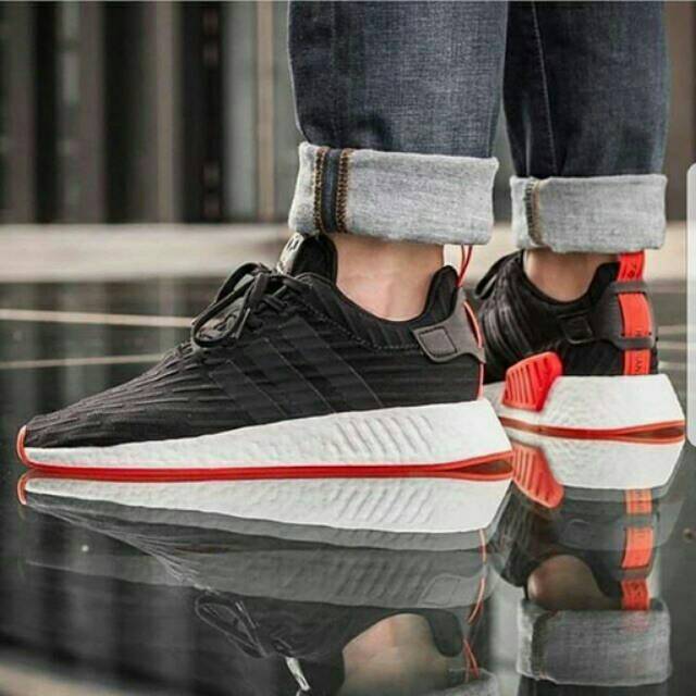 black and red nmds