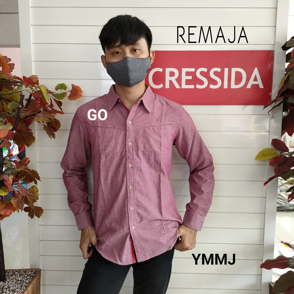 gof CRESSIDA KEMEJA YOUTH Hem Remaja ABG Atasan Kemeja Formal Lengan Panjang