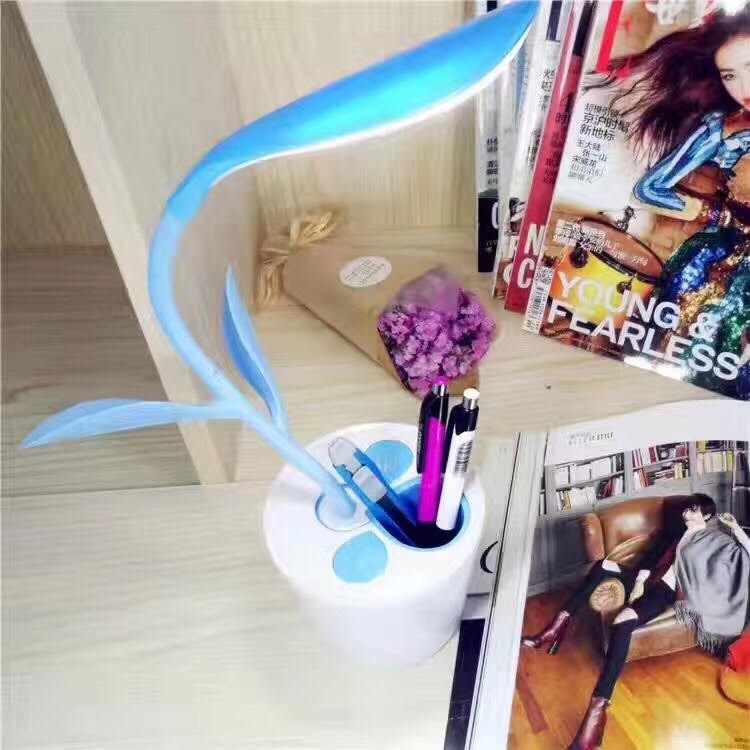 Lampu meja LED pot bunga Rechargeable - Flower desk lamp LED meja belajar kamar tidur