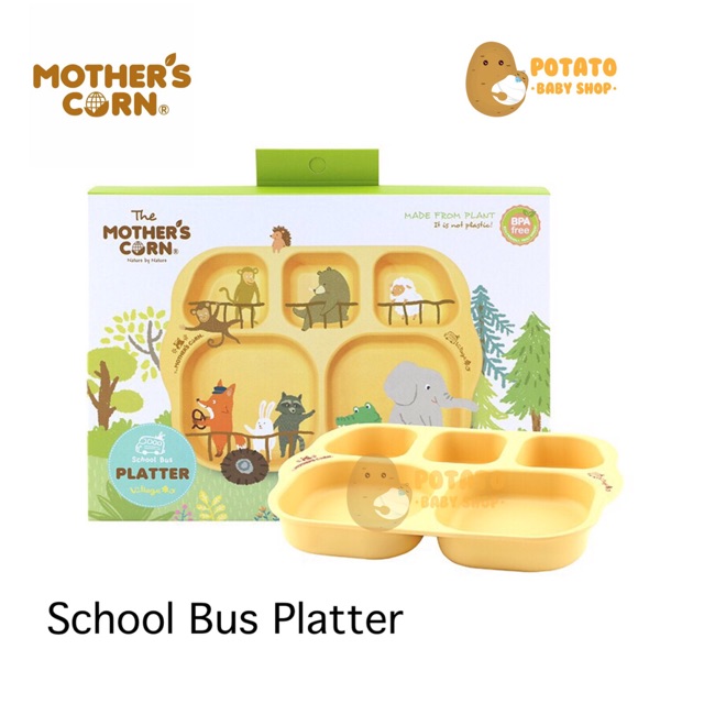 Mother's Corn School Bus Platter - piring sekat anak motherscorn