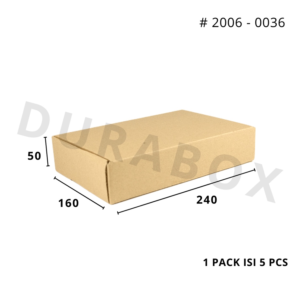 

24 x 16 x 5 cm MAILER | KARDUS / KARTON BOX CORRUGATED - KEMASAN / PACKAGING / PACKING MAKANAN | #2006-0036