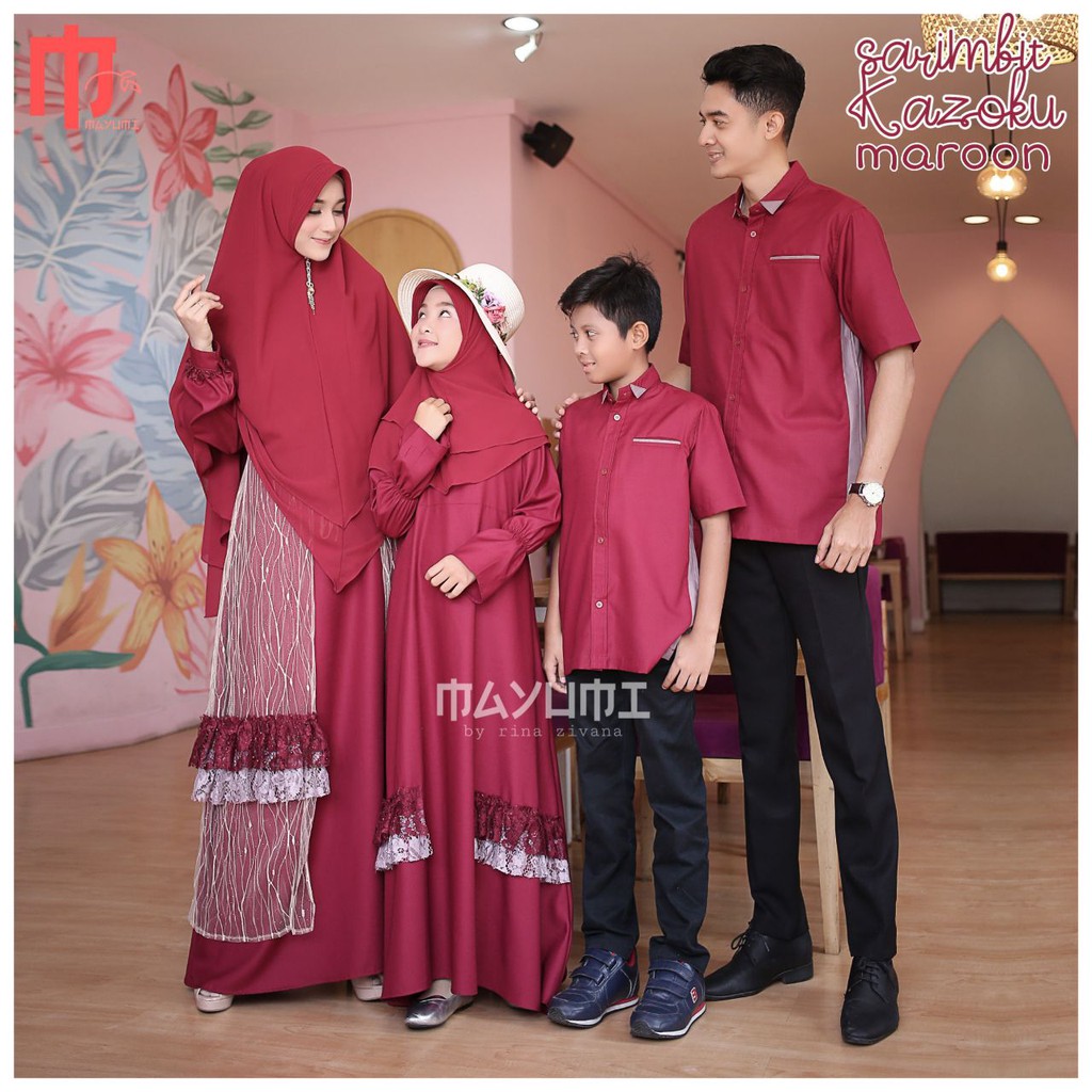 KAZOKU DRESS MAROON XL || Gamis Syari Original by MAYUMI