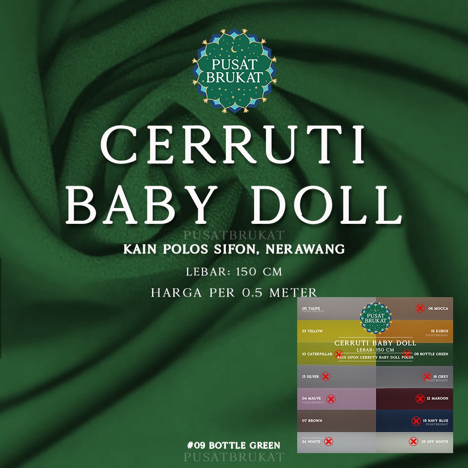 CERRUTI BABY DOLL - KAIN POLOS SIFON / CHIFFON / CERUTTY BABYDOLL [harga per 0.5m]