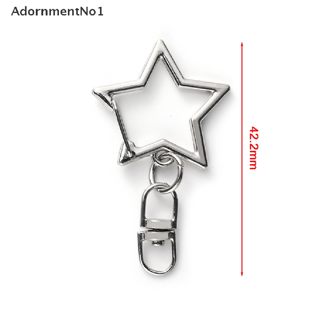(AdornmentNo1) 10pcs / Set Gantungan Kunci Bentuk Bintang Pentagram Aksen Hollow Untuk Aksesoris DIY