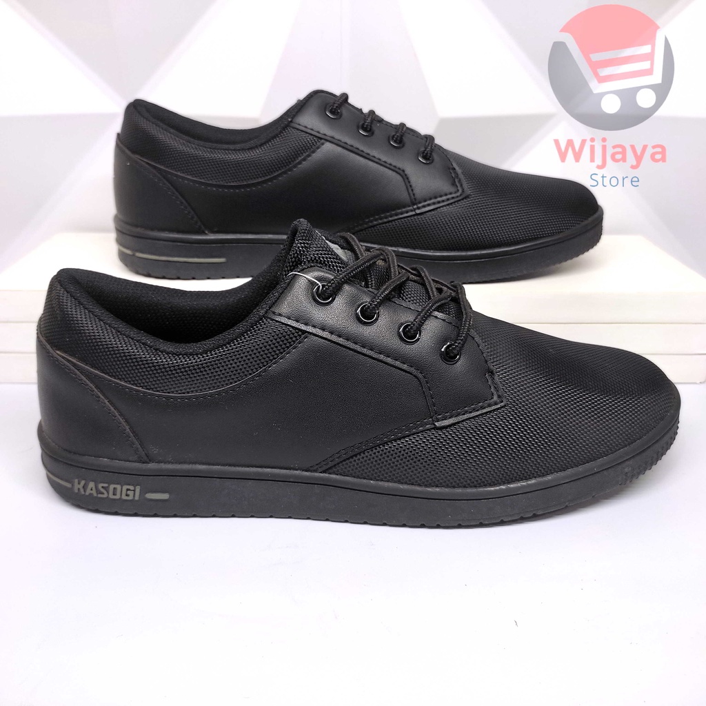 Sepatu Sekolah Kasogi 38-41 Sneaker Original Hitam Polos Kualitas Terpercaya dan Tahan Lama KAIRO