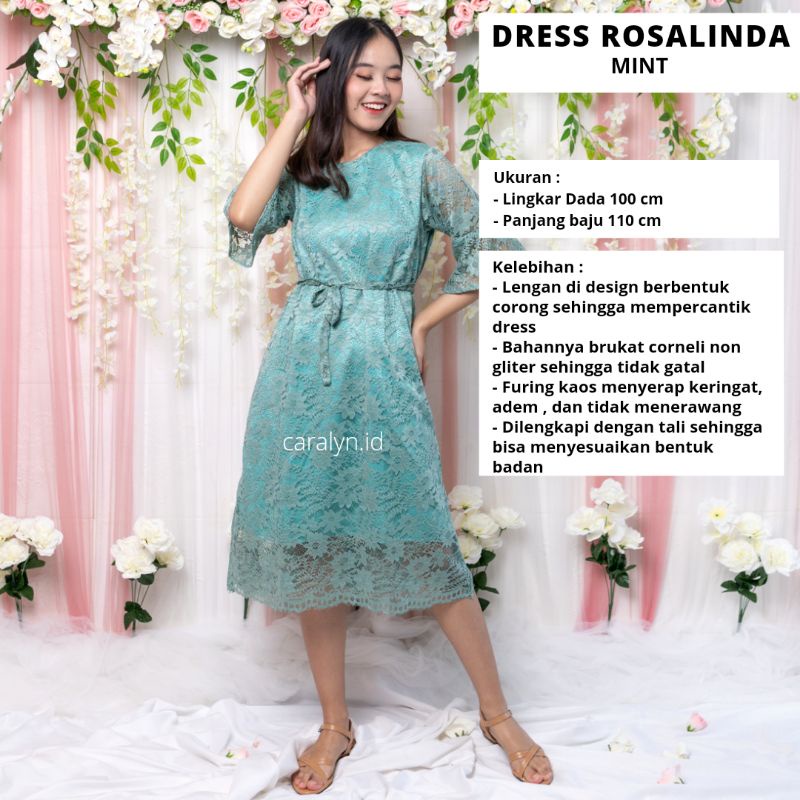 DRESS BRUKAT WANITA KOREA TERBARU DRESS KONDANGAN MURAH ROSALINDA