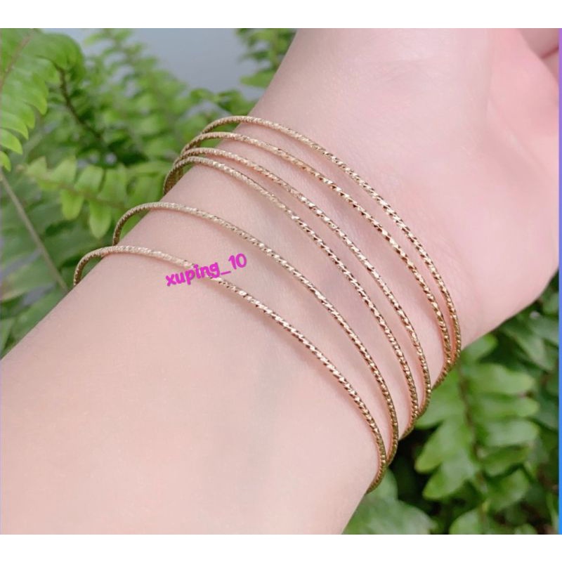 6Pcs Gelang Keroncong Xuping Gold Gelang Tangan Dewasa Warna Emas G01