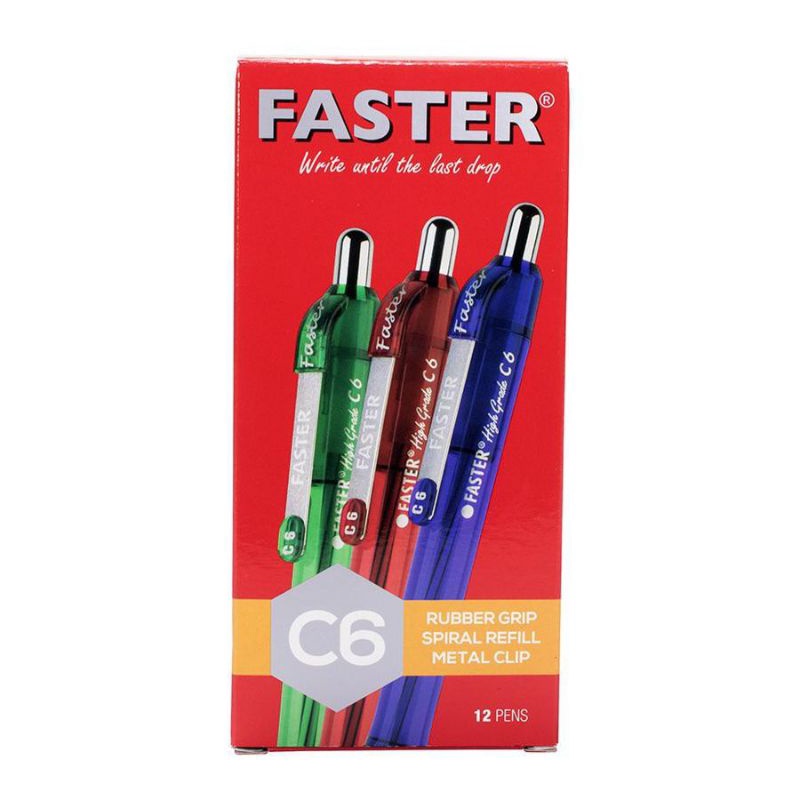 

Pulpen Faster C6 Hitam isi 12 pcs