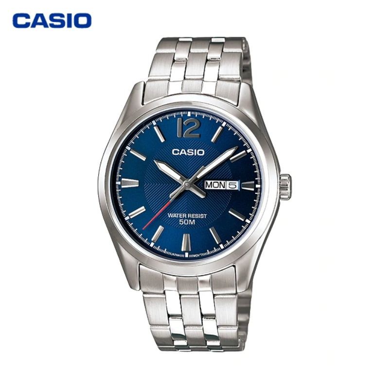 JAM TANGAN PRIA CASIO MTP-1335D-2A ORIGINAL - MTP1335D SILVER BIRU