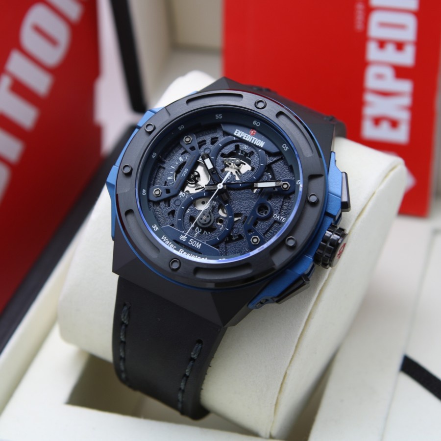 JAM TANGAN PRIA EXPEDITION 6818 / E6818 / E 6818 LEATHER ORIGINAL GARANSI RESMI 1 TAHUN