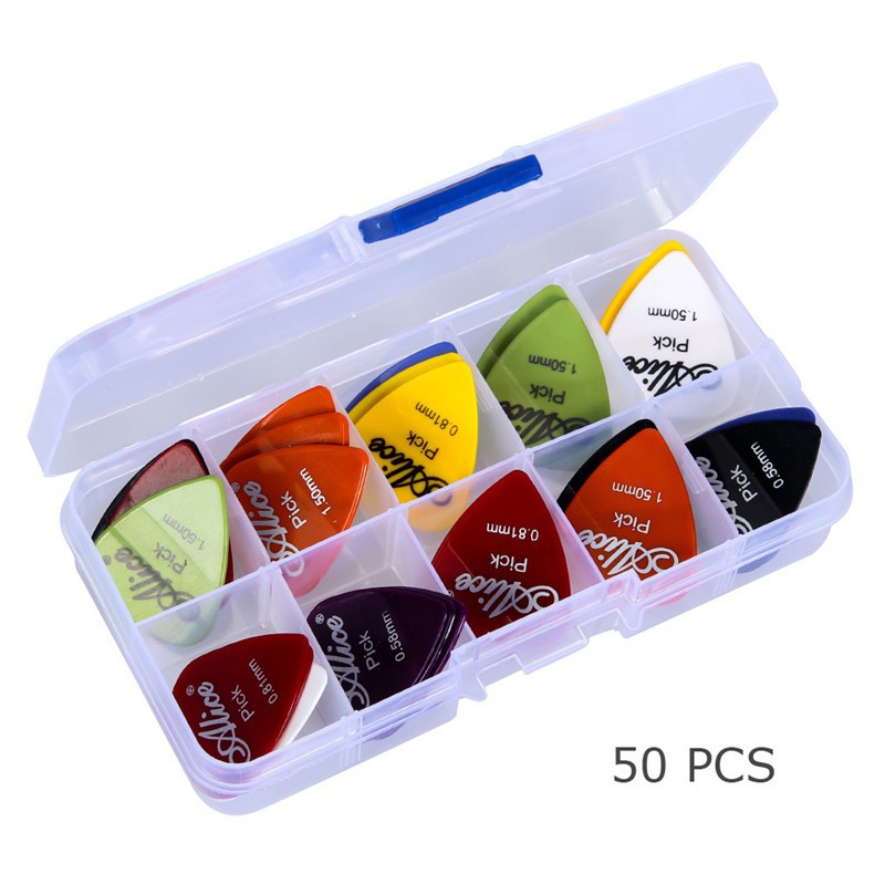 Alice Pick Gitar Akustik Isi 50 Pcs Mix Plus Box Penyimpanan