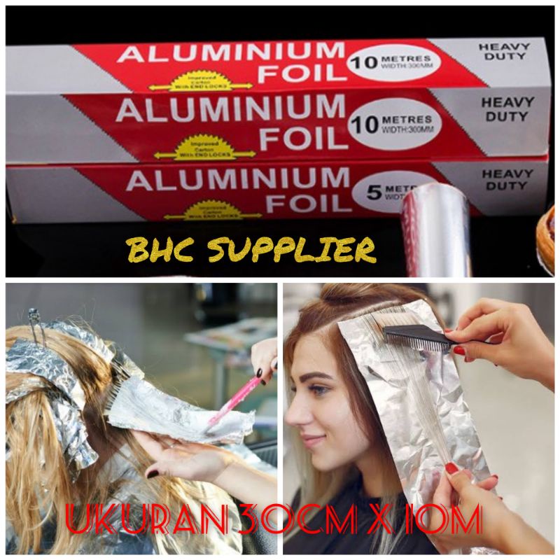 Almunium Foil Ukuran 30 Cm x 10 Meter  Untuk Pewarna Rambut Mewarnai Rambut Bleaching Dll