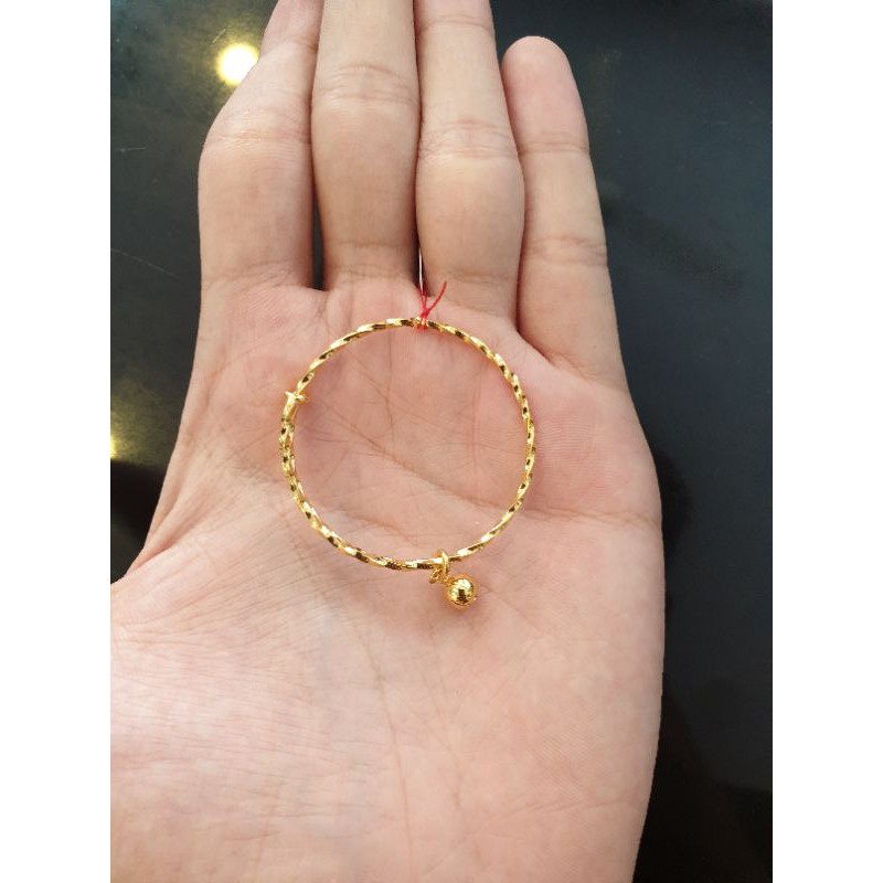 gelang emas anak lilit mainan bunyi emas asli kadar 300