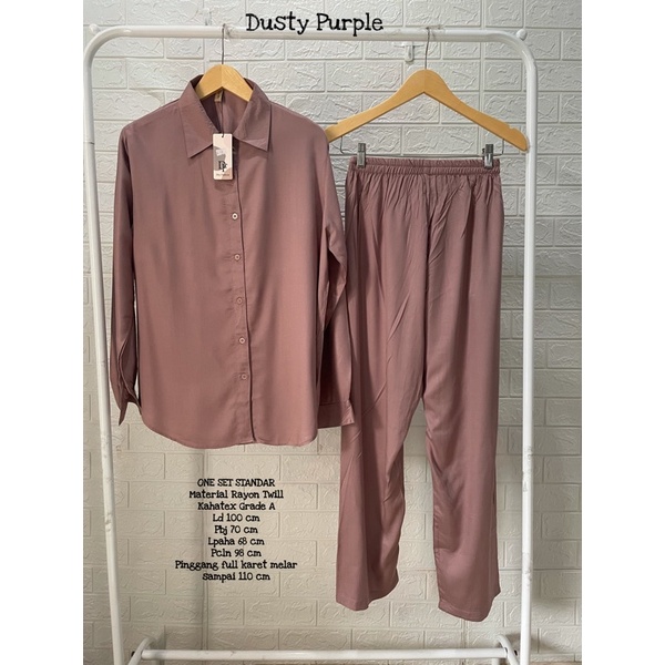 BEST SELLER ONE SET STANDAR POLOS-Dusty purple Ld 100