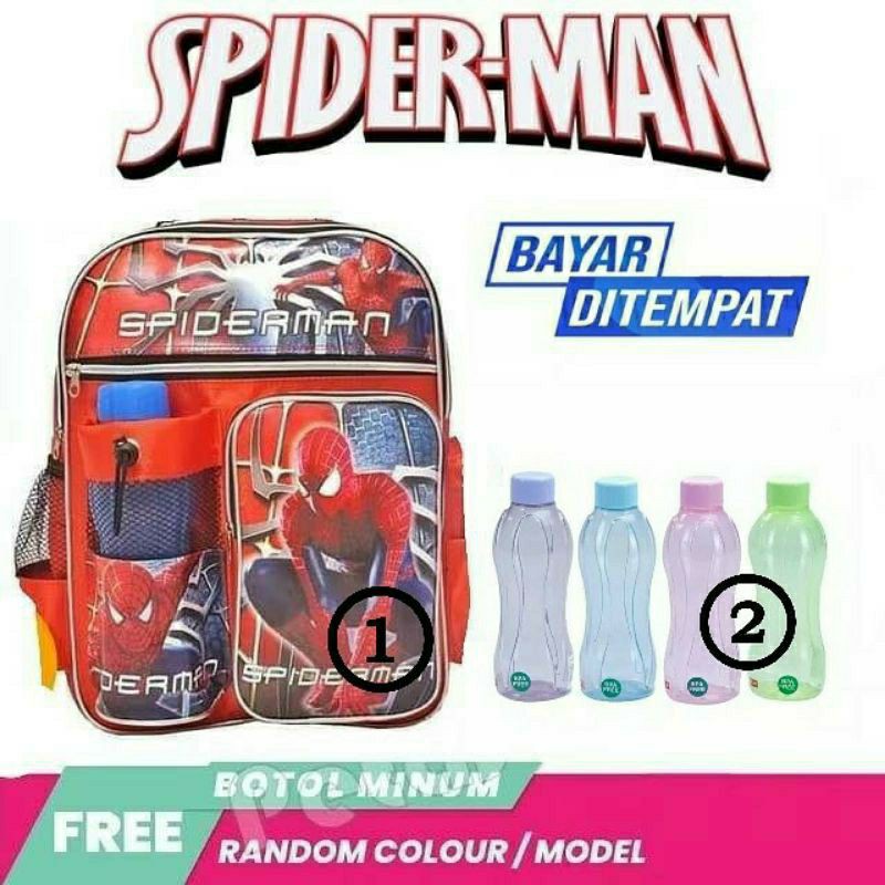 tas rangsel anak laki laki tas ultraman spoderman batman gratis botol minum