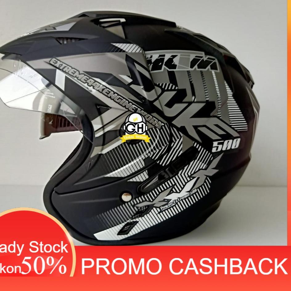 Hot Sale - Helm HELMET Motor SNI BXP Original 2 kaca Double visor Duke Hitam Doff Setara helmet INK 
