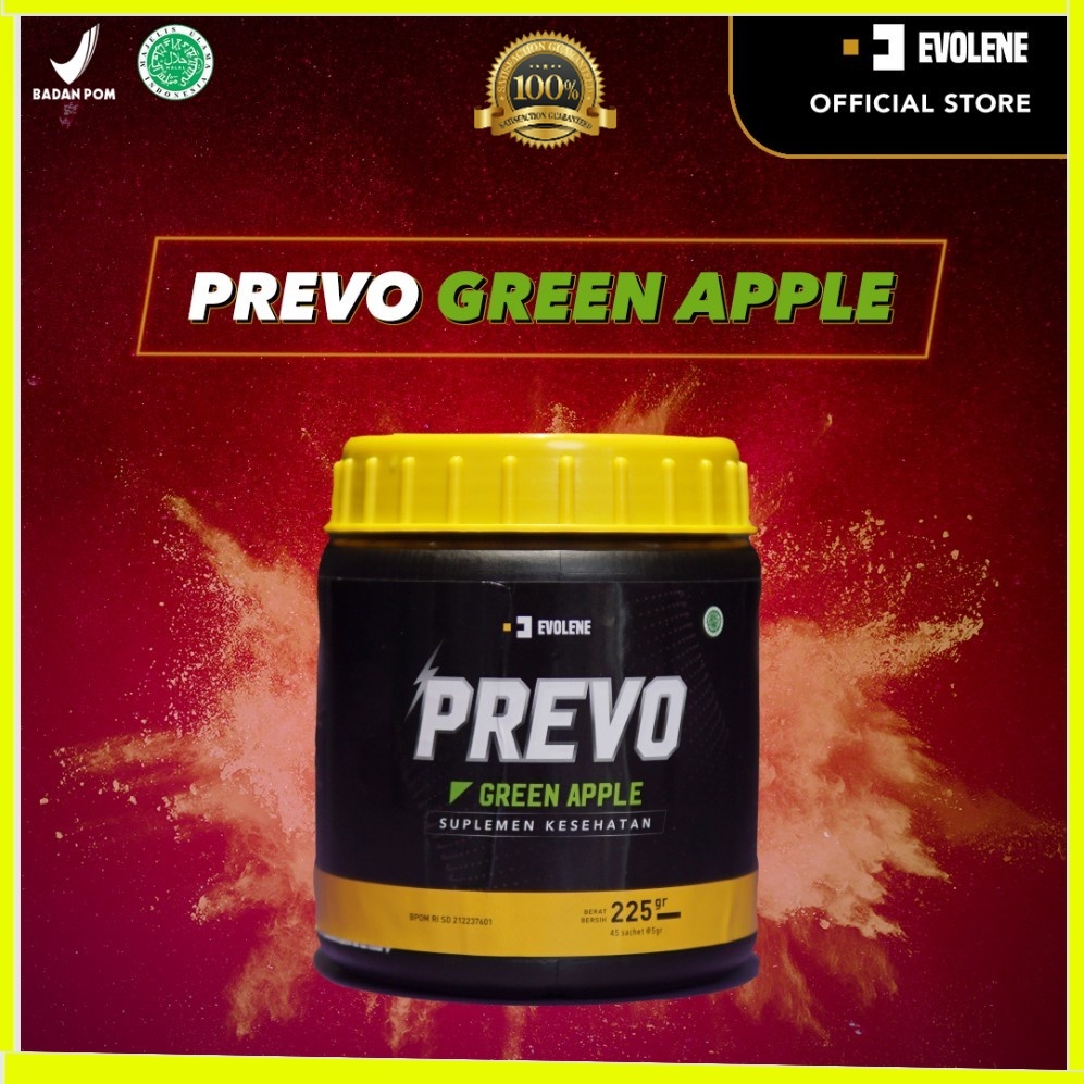 PREVO Pre-Workout yang HALAL dan BPOM - Pre Workout - Energy Drink - Suplemen - Workout - Minuman Olahraga Evolene Evoline Evolen