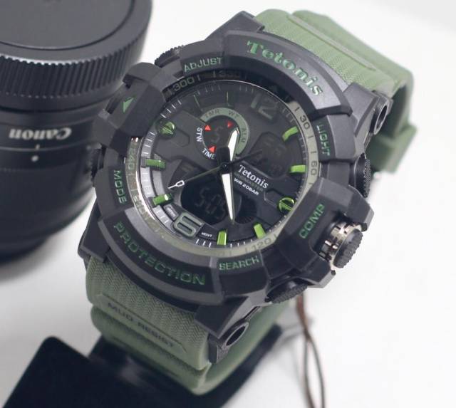 (TAHAN AIR)Jam Tangan Pria TETONIS ORIGINAL Double Time