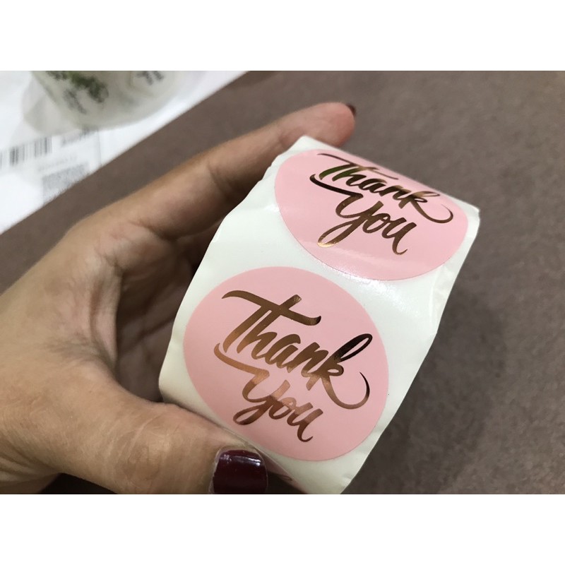 stiker thank you besar diameter 3.8cm dapat 5pcs