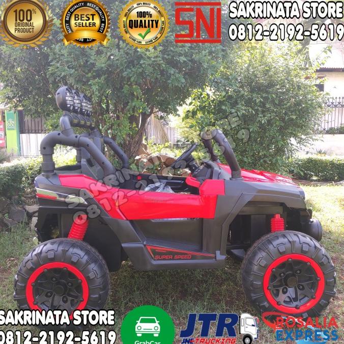 Mainan Anak Mobil Aki Murah Jeep Besar Bisa 2 Anak