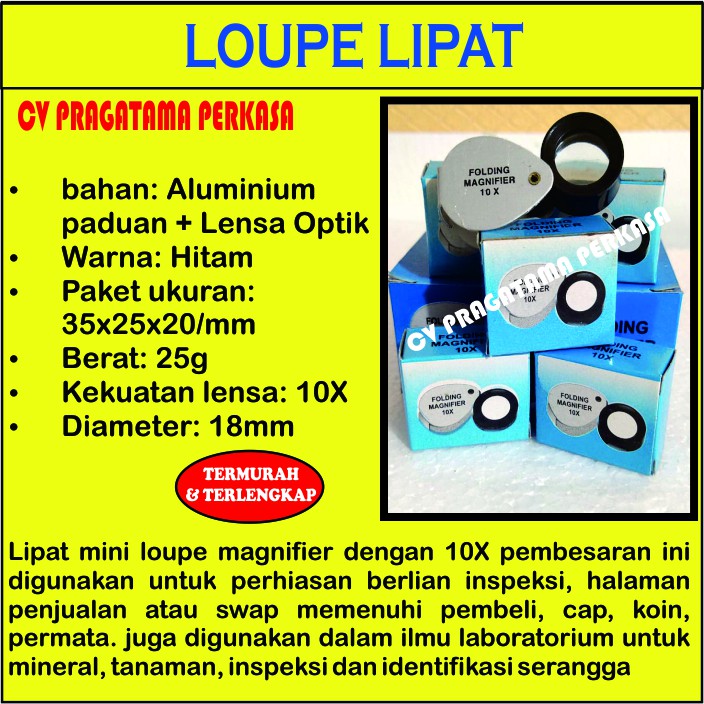 Loupe Lipat Perbesaran 10x