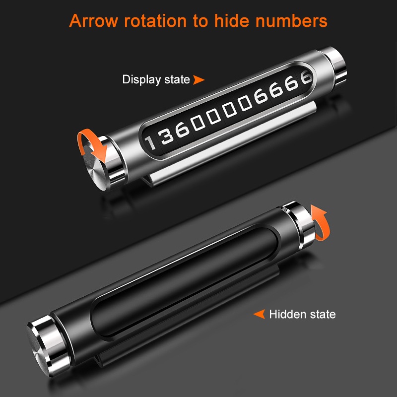 1 Pc Plat Nomor Telpon Magnetik Bentuk Berlian Imitasi Untuk Parkir Mobil Sementara