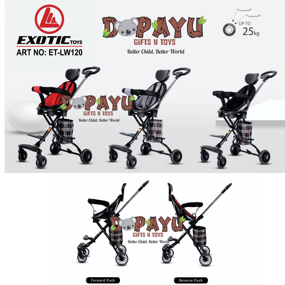 MAGIC STROLLER EXOTIC LW-120 TRAVELLER TRIKE RODA 4 KERETA DORONG KURSI 2 ARAH LW120