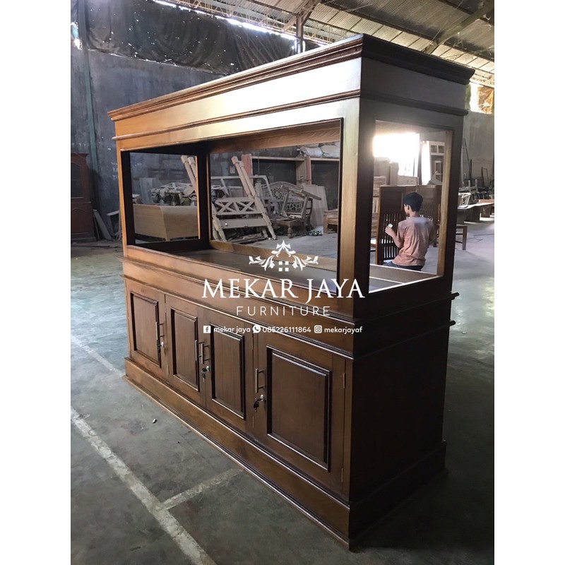 Set Aquarium Minimalis Jati Furniture Jepara