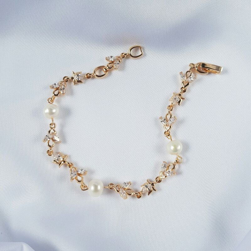 Gelang Mutiara Air Tawar Asli dari Lombok Rhodium Plating 143