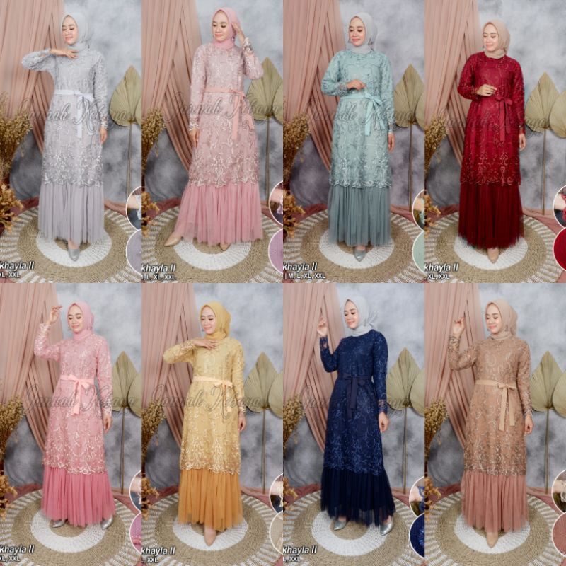 Dress tutu brokat tulle  janah/ gamis modern / gamis tutu / kebaya modern / / kebaya wisuda / kebaya