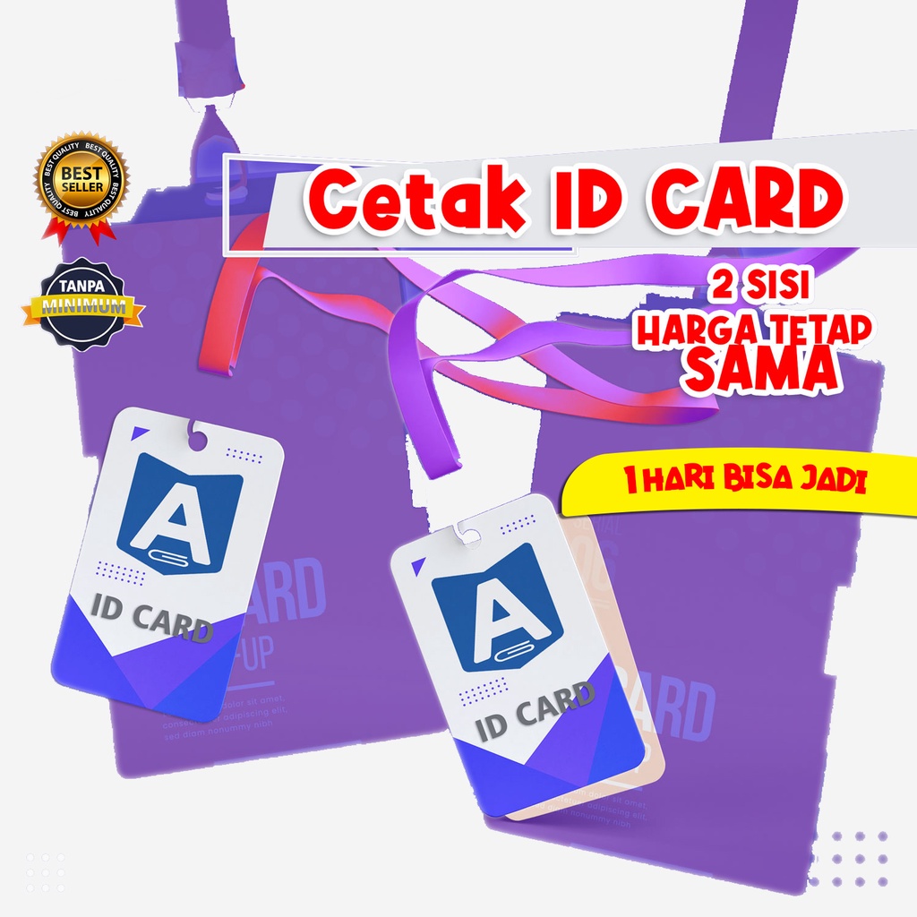 

Cetak Kartu Id Card 2 sisi/muka Berkualitas