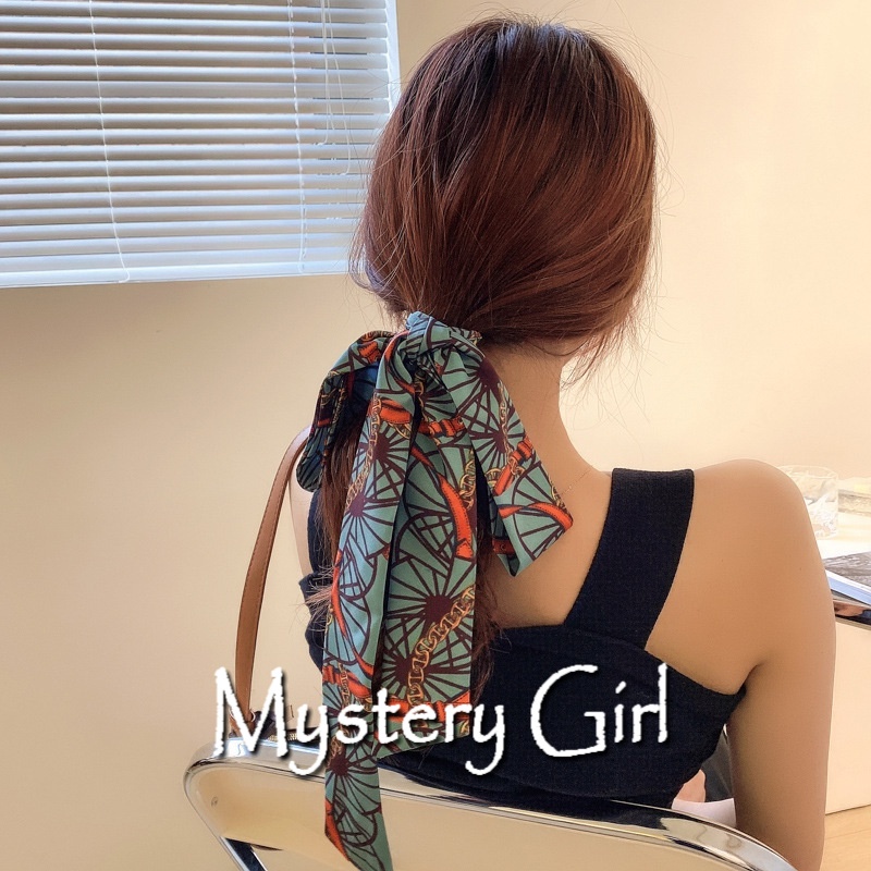 Mysterygirl -Jedai Rambut Syal Mini Scarf Twilly, Scarf Leher, Scarf Tas, Bahan High Grade Silk Ikat rambutI Motif Bunga