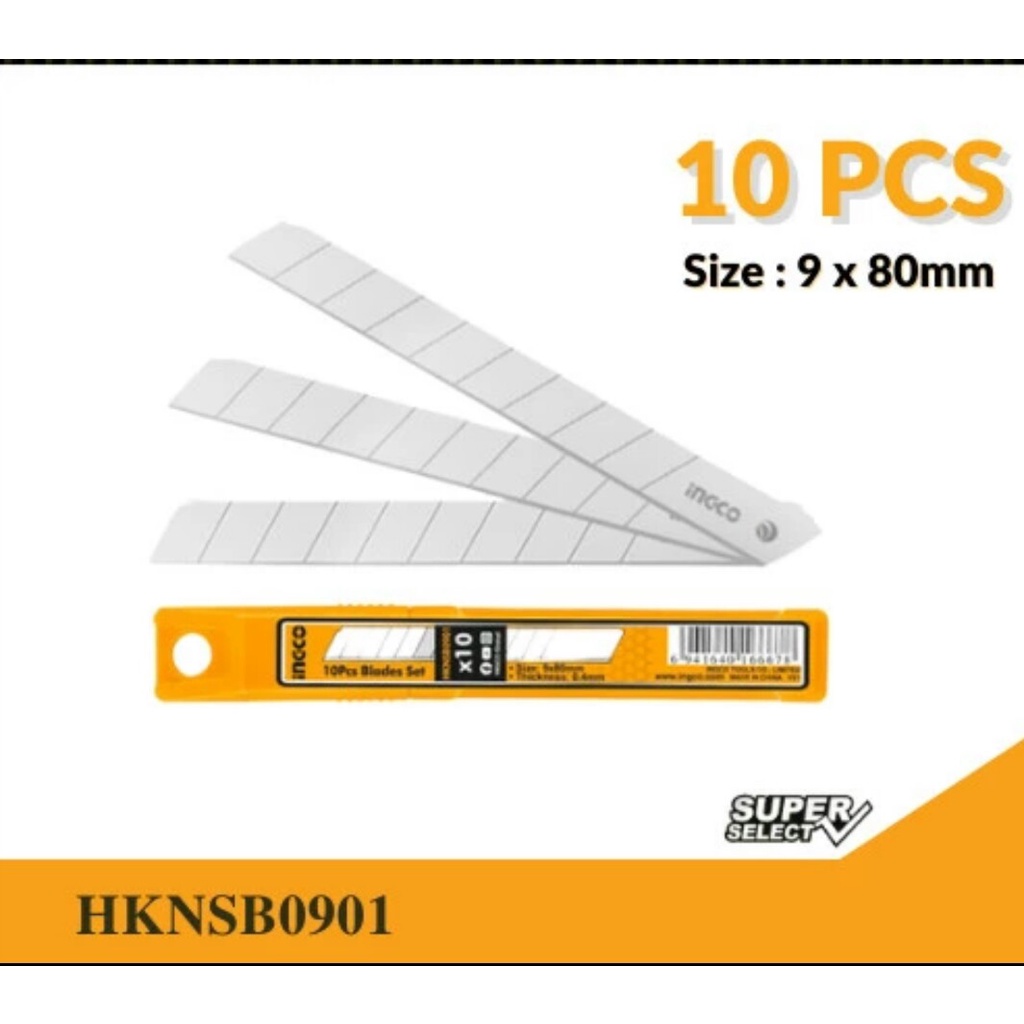 

dds480 Isi Cutter Kecil 9mm SK5 10Pcs Box Cutter Blade INGCO HKNSB0901 Pisau