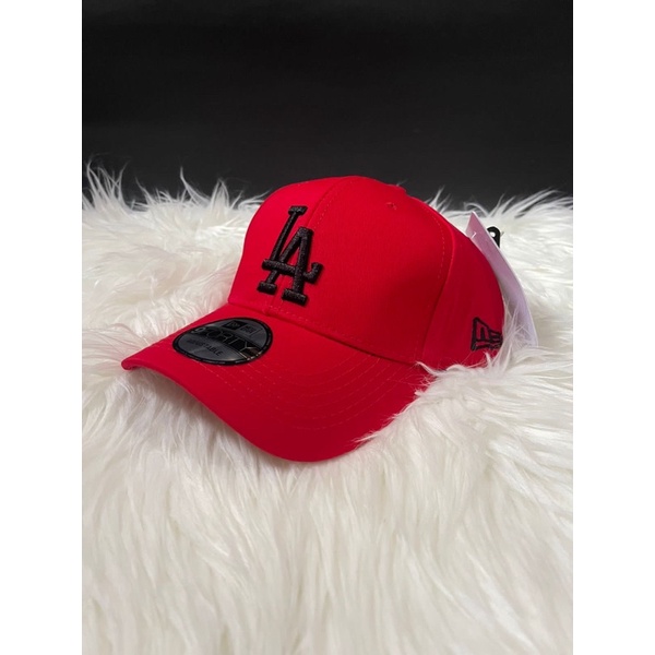 Topi Baseball MLb LA merah logo hitam