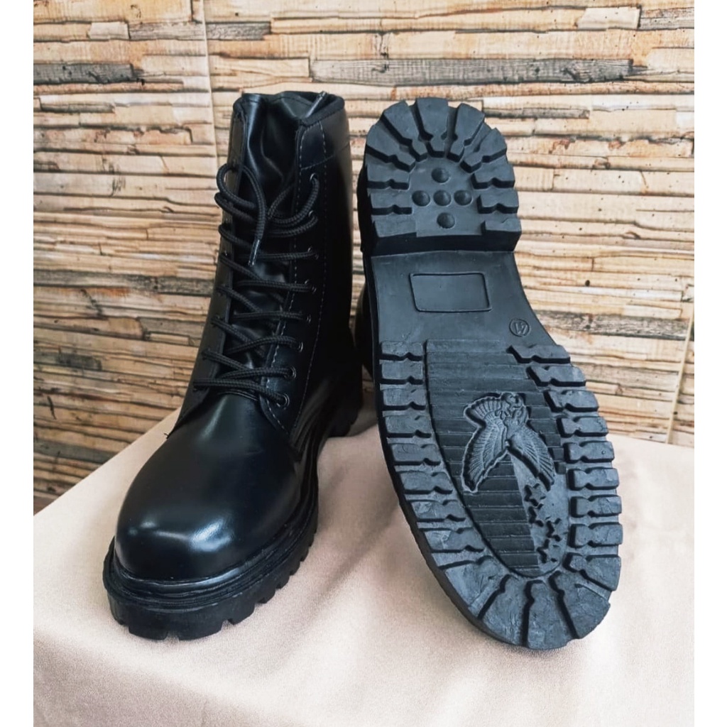 sepatu pdl hitam sepatu pdl kulit sintetis sepatu pdl model bertali sepatu pdl tni
