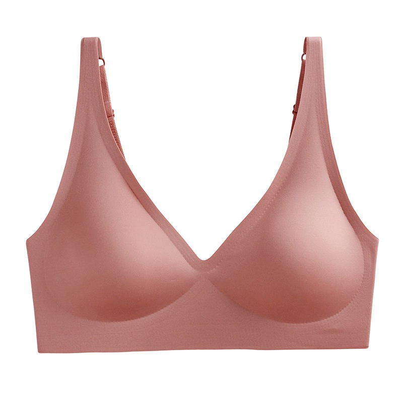 TUTULADY Bra Busa Tipis Tanpa Kawat Seamless Bra Cup B/C Deep V Lembut