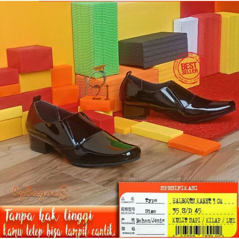 SEPATU WANITA SEPATU PDH SEPATU POLWAN HALFBOOTH MERK P21