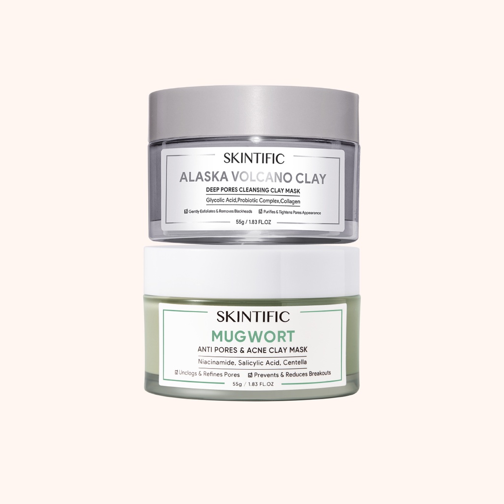 【Skintific Outlet Official】SKINTIFIC Alaska Volcano Clay + Mugwort Clay Mask Deep Pores Cleansing &amp; Anti Pores &amp; Acne Mud Mask [BPOM]