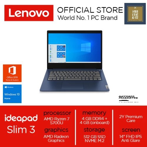 Lenovo Ideapad Slim 3 Ryzen 7 5700U 8GB RAM 512GB SSD