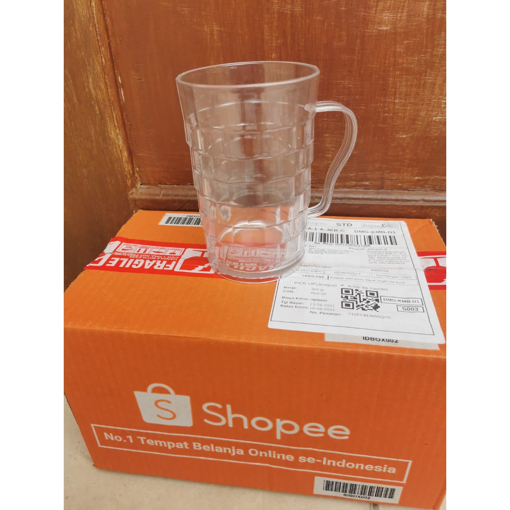 Gelas Mug Plastic Plastik Bening Crystal Kristal 500ml