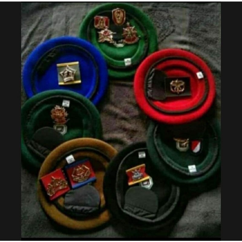 baret TNI ad+emblem satu paket