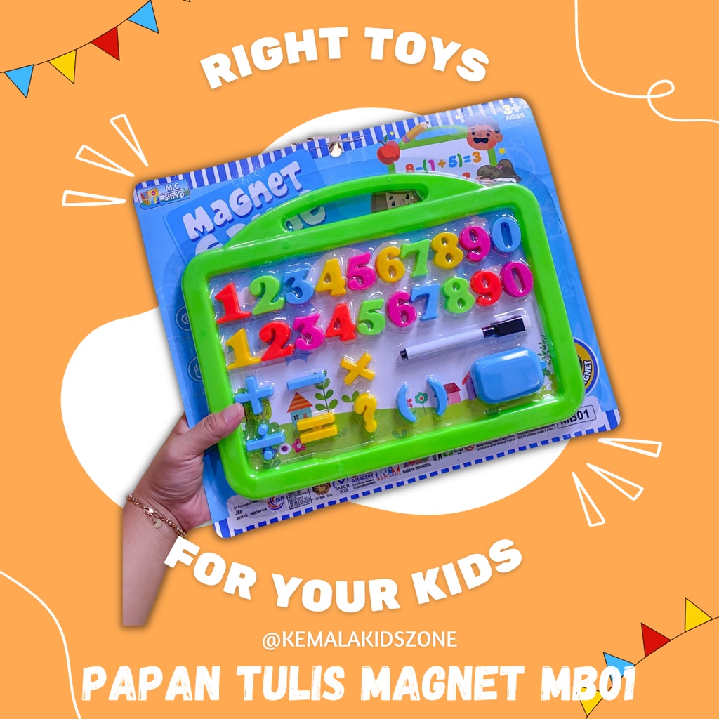 

MB 01 mainan edukasi anak papan tulis magnet set angka dan spidol