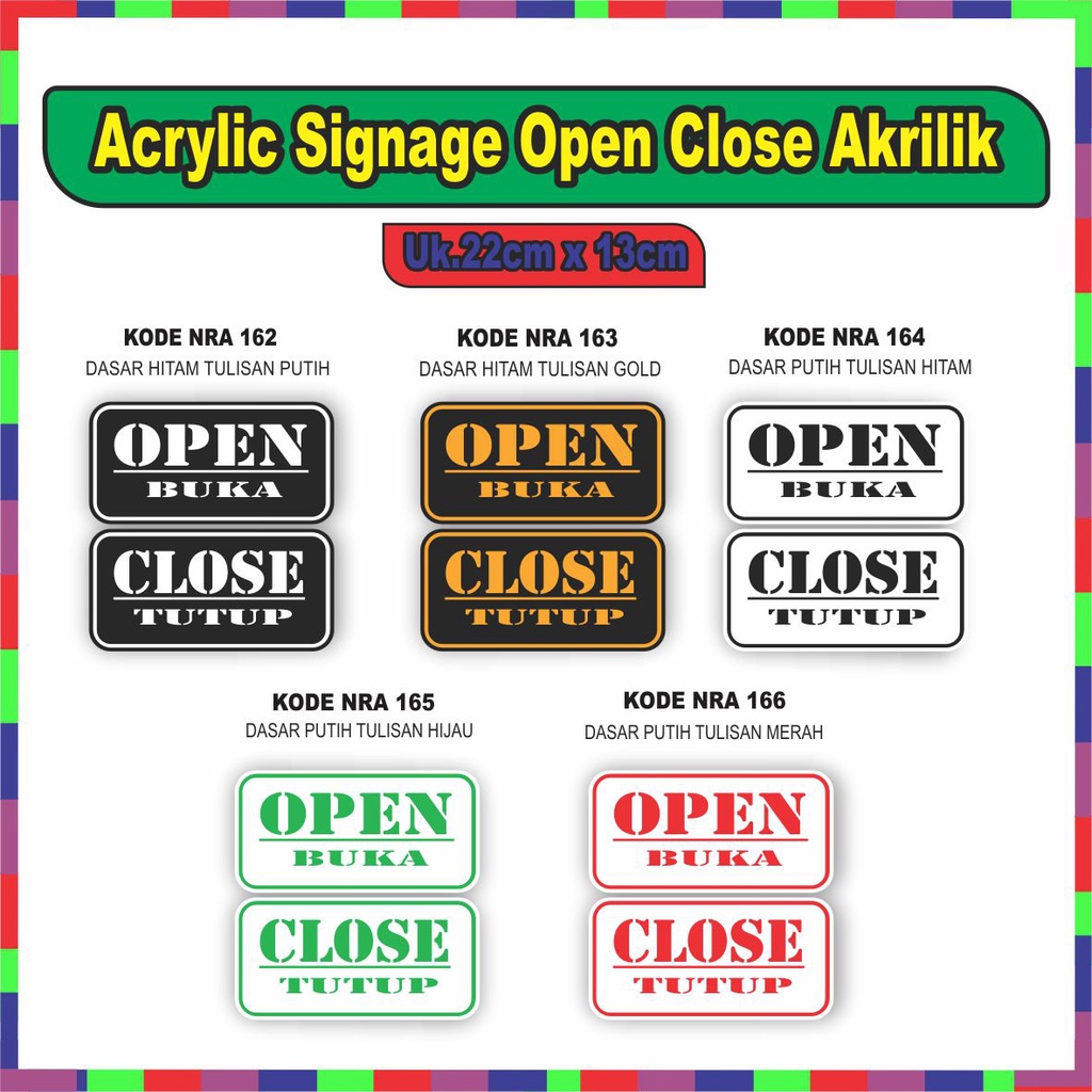 Jual AKRILIK SIGNAGE OPEN CLOSE | Shopee Indonesia