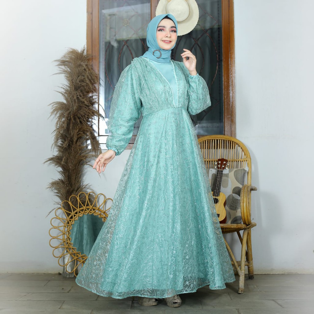 GAUN MUTIARA / GAMIS TULLE PREMIUM / GAMIS PESTA