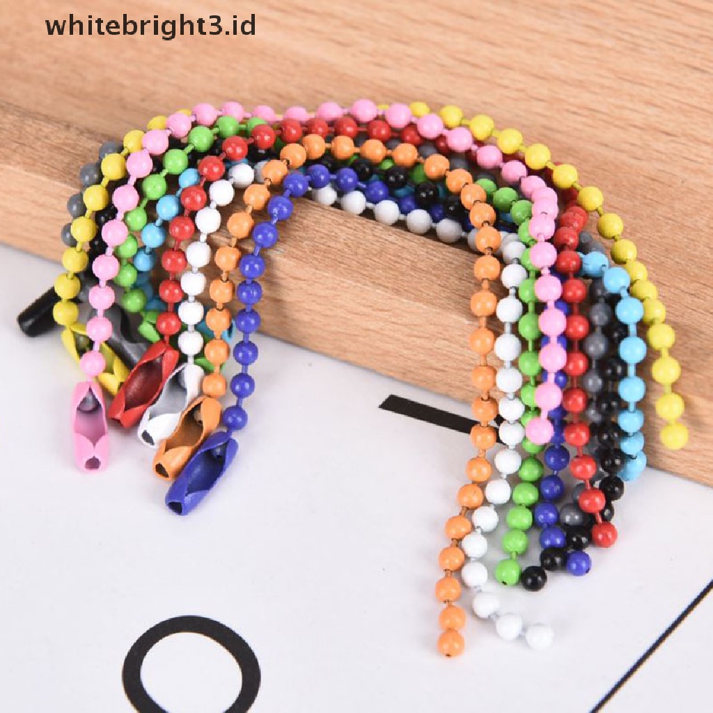 (whitebright3.id) 10pcs / Set Gantungan Kunci Manik-Manik Bola 2.4MM Warna-Warni Untuk Membuat Perhiasan DIY