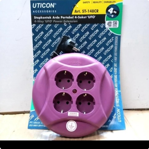 Stop kontak Uticon 4LB UFO/ Kabel Roll/ Kabel Box 4M ST-148CR